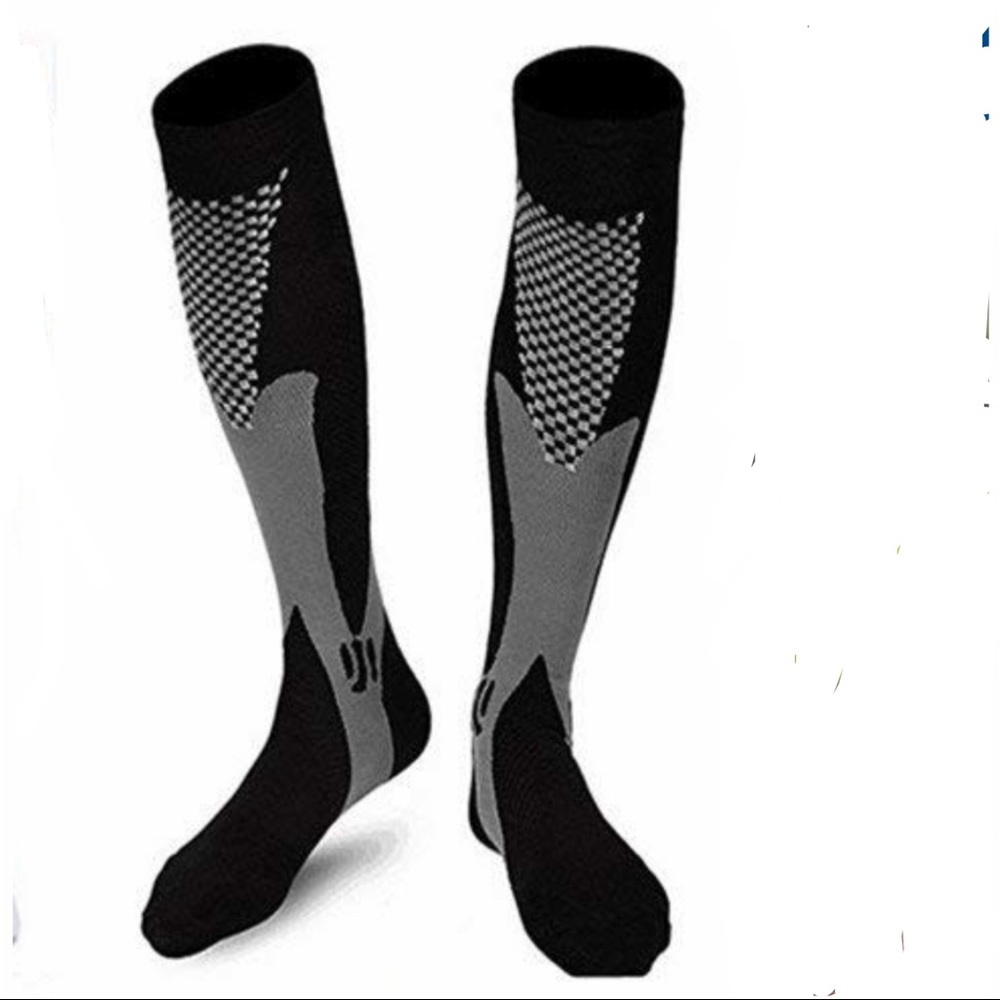 ✅ 1 Pair of Black Compression Socks S/M and X/L